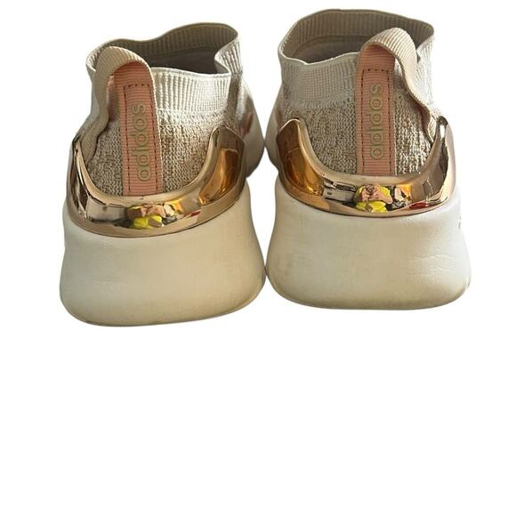 ADIDAS Sock Sneaker Women's Size 8.5 Cloudfoam Running Shoe EE9100 Beige Pink - Picture 9 of 13